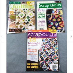 Lot of 3 Quick Easy Scrap Quilt Patchwork Fat Quarter Fons Porter Magazines